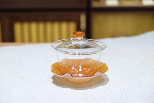 自慢堂原创盖碗 多色新款 荷叶玻璃大盖碗 商品图0