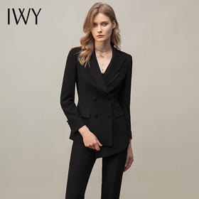 IWY/黑色经典西装套裤干练气质女装套装总裁职业装秋冬职业装工装	CP11358黑色