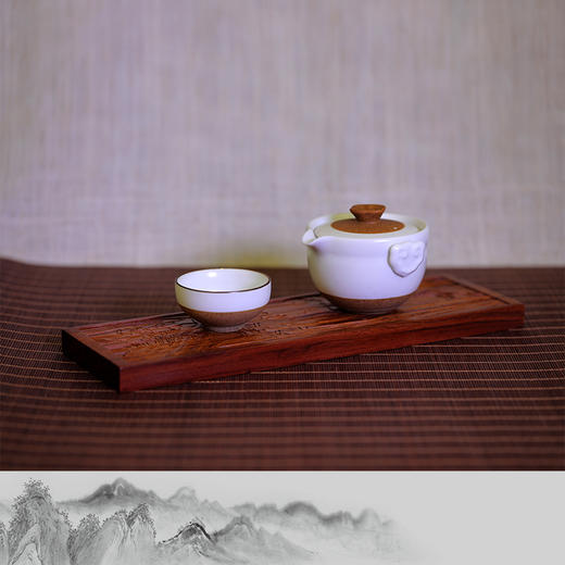 木纹杯托茶盘干泡台°紫光檀&酸枝款（不含茶具） 商品图3