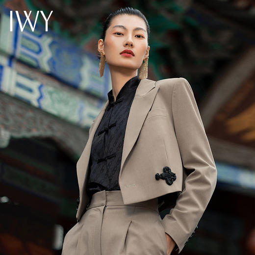 IWY/国潮咖色新中式西装盘扣设计感服饰主持演出服饰213211C1P2 商品图4