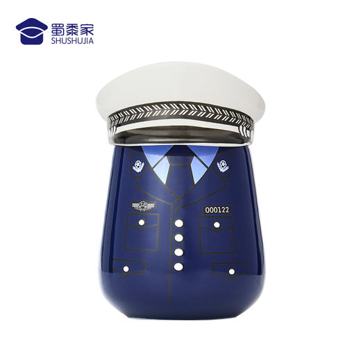 【白帽子陶瓷杯】创意手柄马克杯 办公室创意带盖水杯 商品图4