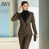 IWY/加厚毛呢西服套装棕色高级感女总裁正装女秋冬时尚拼色职业装	CP1461 商品缩略图1