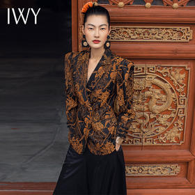 IWY/国风时尚西装套装裤阔腿裤时尚经典复古光泽舒适213231P2