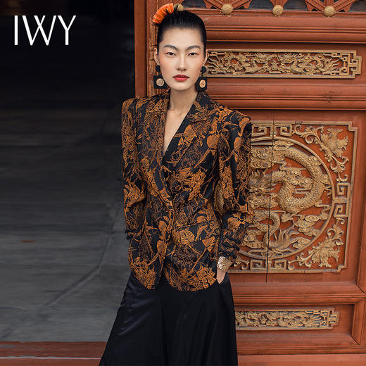 IWY/国风时尚西装套装裤阔腿裤时尚经典复古光泽舒适213231P2 商品图0