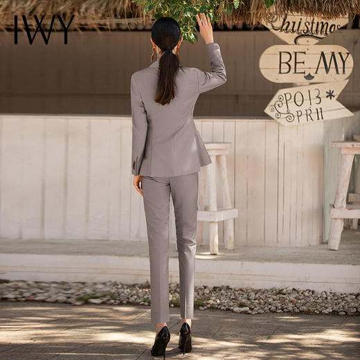 IWY/灰色西装套装裤高端商务职业装西服2021新款正装时尚工装工服	CP1340-E 商品图3