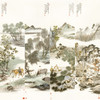 【四条屏】李子牧工笔画白描底稿山水人物图《农牧渔樵》临摹勾线高清打印稿TP40 商品缩略图0