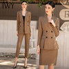 IWY/咖色职业套装裙工作服女气质秋装设计感西服外套时尚面试正装	CS1339 商品缩略图4