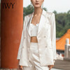 IWY/国风时尚西装套装白色职业经典商务垂感光泽优雅OL213229C1+P3 商品缩略图4