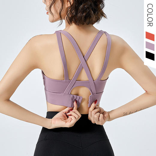 高强度跑步健身文胸防震聚拢美背瑜伽背心收副乳一体式运动内衣女 商品图1