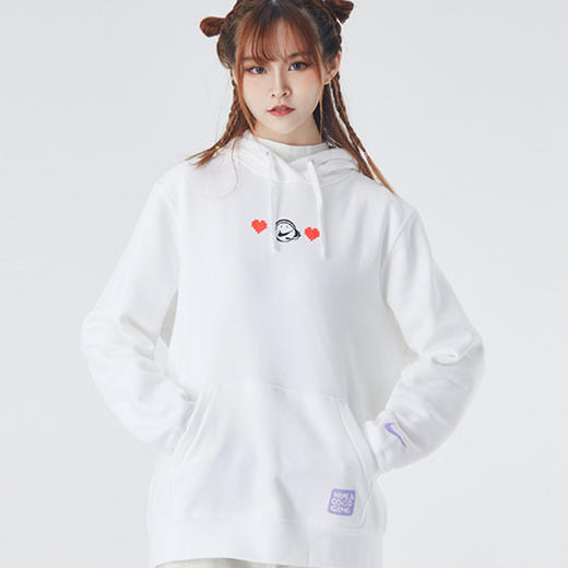 耐克Nike  秋装卫衣女上衣连帽加绒内里保暖运动服休闲印花logo套头衫 DC3940-100 商品图0