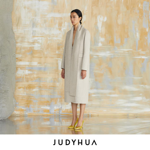 JUDYHUA 极简H型双面呢大衣 商品图1