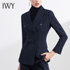 IWY/秋冬羊毛加厚西装套装女藏蓝色人字纹干练高端商务职业ol正装 CP1154-ZL 商品缩略图4