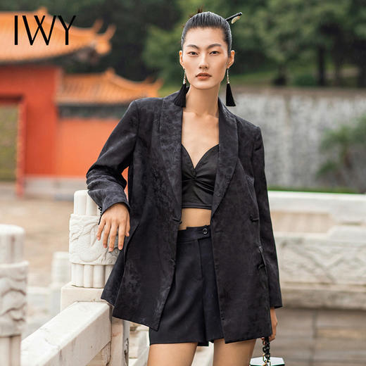 IWY/国风时尚西装套装提花职业装个性优雅时尚气质宽松213233C1+p5 商品图0