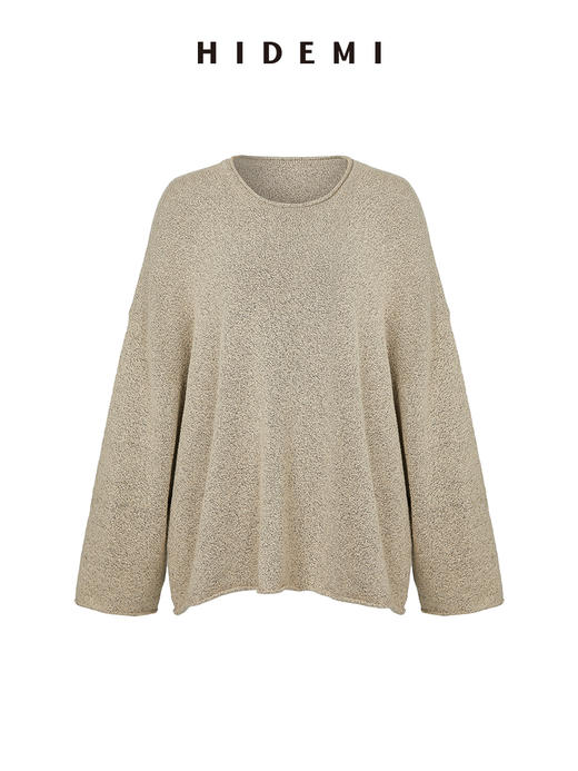 HIDEMI 卡其花纱分体围脖廓形毛衣 商品图2