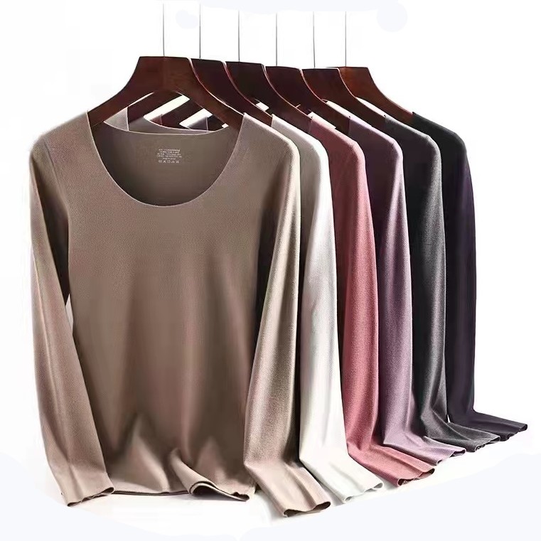 明萱针织男女新款德绒保暖内衣 秋衣秋裤套装 透气性好 抗起球