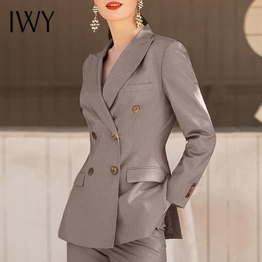 IWY/灰色西装套装裤高端商务职业装西服2021新款正装时尚工装工服	CP1340-E 商品图4