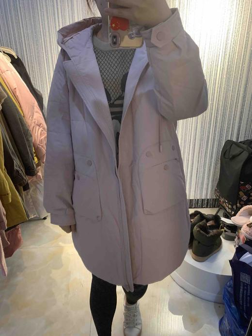 水淼2021冬新品超显瘦百搭实用性强连帽显瘦中长款棉服3124 商品图8