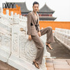IWY/国潮中国风咖色新中式西装流苏盘扣设计感西装阔腿裤套装女213210C1P2 商品缩略图4