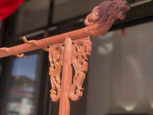 红桥红  家具严选  缅甸花梨（大果紫檀）【清式螭龙 衣帽架】 商品图5