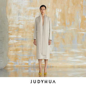 JUDYHUA 极简H型双面呢大衣