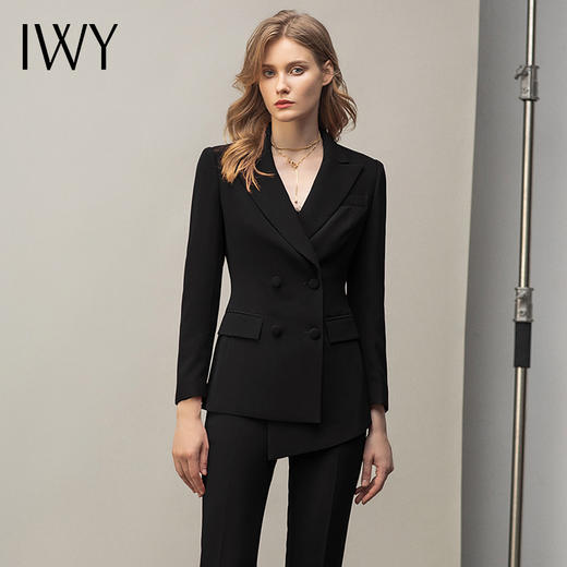 IWY/黑色经典西装套裤干练气质女装套装总裁职业装秋冬职业装工装	CP11358黑色 商品图1