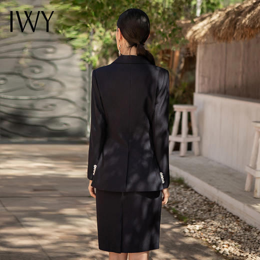 IWY/藏青职业装女正装套装英伦风高端时尚西装套裙气质通勤面试工作服	C1356+S1112 商品图3
