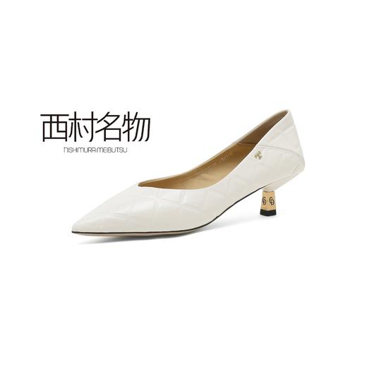 西村名物时尚舒适尖头饰扣浅口高跟鞋气质优雅单鞋女X21AE13371 商品图3