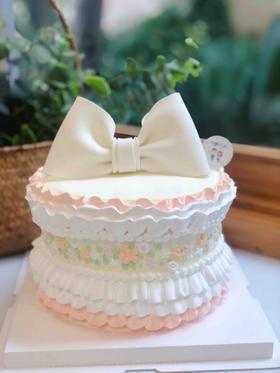 翻糖蝴蝶结奶油蛋糕 下单前请仔细阅读商品详情