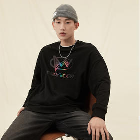 西遇长袖卫衣男新款日系字母圆领套头衫情侣装10222041