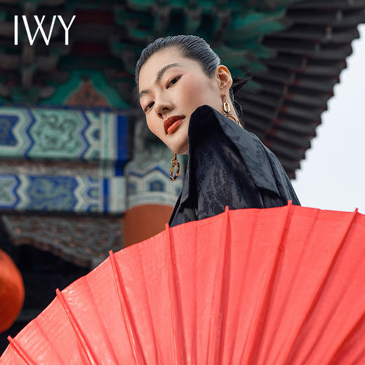 IWY/牡丹亭国潮中式西装黑色阔腿套装设计感国风套裤套装 213231C1+213216P2 商品图3