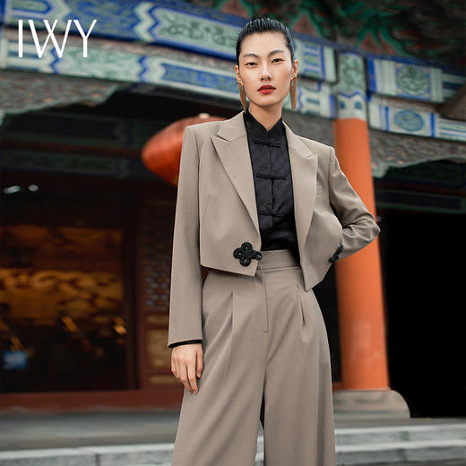 IWY/国潮咖色新中式西装盘扣设计感服饰主持演出服饰213211C1P2 商品图2