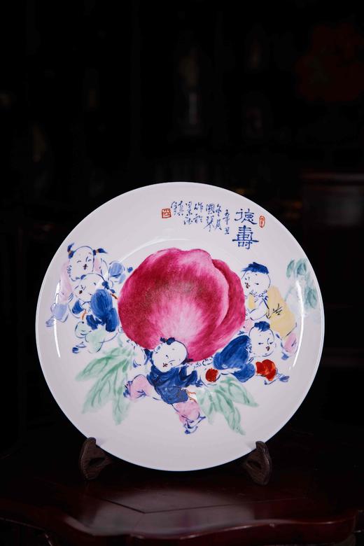 徐国琴：釉上彩德寿图赏盘 商品图0