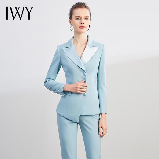 IWY/蓝色西装女套装2021新款女神范气质时尚高端职业装名媛正装工作服 CP1195 商品图2