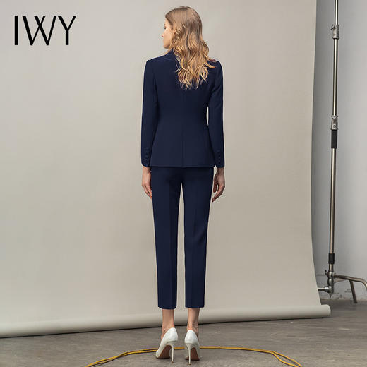 IWY/藏青色干练气质套装经典西装套裤女总裁职业装面试售楼部正装 CP11358藏青 商品图3