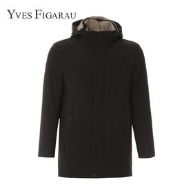 YvesFigarau伊夫·费嘉罗冬季厚款商务休闲保暖连帽长款羽绒服924211