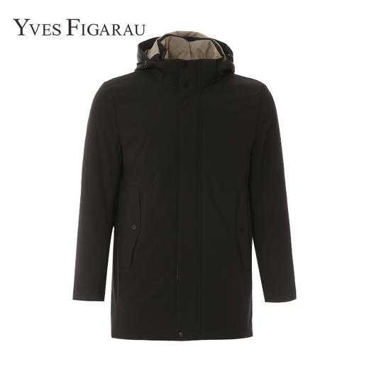 YvesFigarau伊夫·费嘉罗冬季厚款商务休闲保暖连帽长款羽绒服924211 商品图0