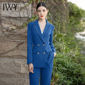IWY/时尚通勤秋冬西服套装洋气克莱因蓝色主持人西装职业装正装女	CP1344-L