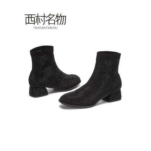 西村名物秋冬新款女百搭中跟短靴X29DS42691 商品图3
