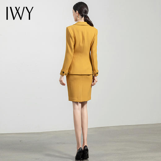 IWY/黄色高端西装套裙女时尚气质商务职业装修身收腰名媛正装工作服Ol	NCS729 商品图3