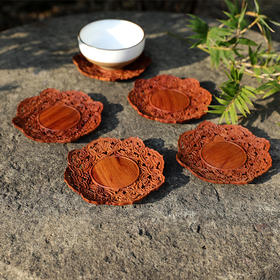 连枝纹镂空杯垫（5个/套）