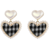 ZEGL棋盘格爱心耳环女设计感小众韩国气质网红耳钉925银针耳饰品 商品缩略图5
