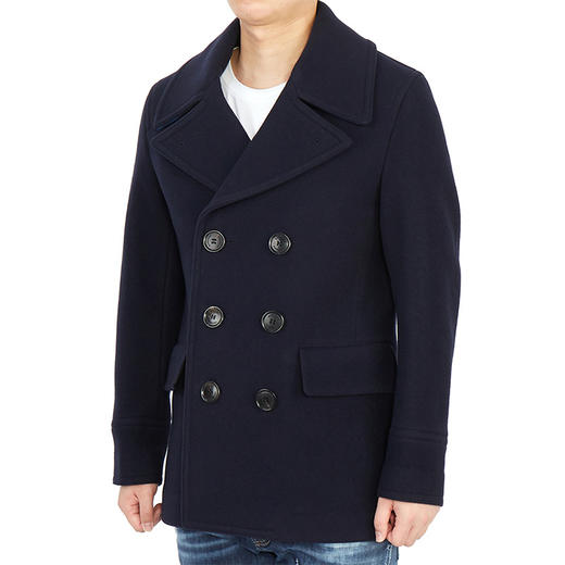 BURBERRY 博柏利 男士羊毛混纺豌豆大衣 藏蓝色 8013336 A1222 商品图2