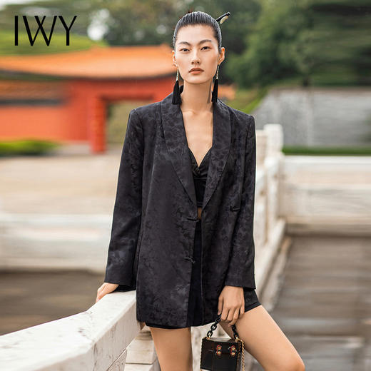 IWY/国风时尚西装套装提花职业装个性优雅时尚气质宽松213233C1+p5 商品图1
