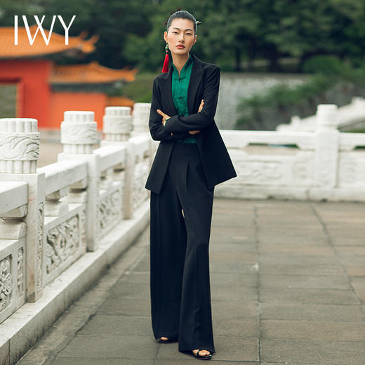 IWY/职业时尚西装套装宽肩收腰中式盘扣中国风流行213221C1+213221P2 商品图2