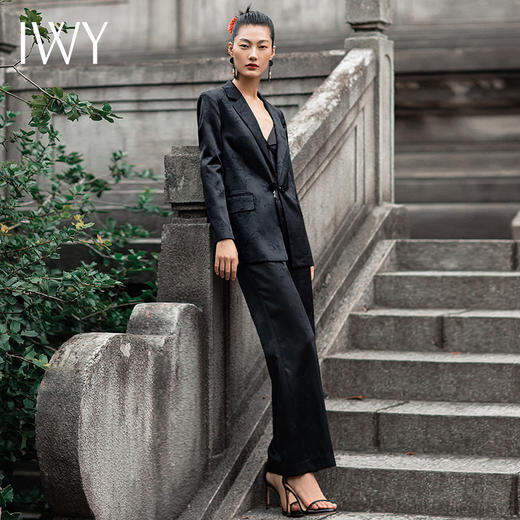 IWY/国风职业时尚西装套装复古新中式提花设计一粒盘扣213225C1+P2 商品图4