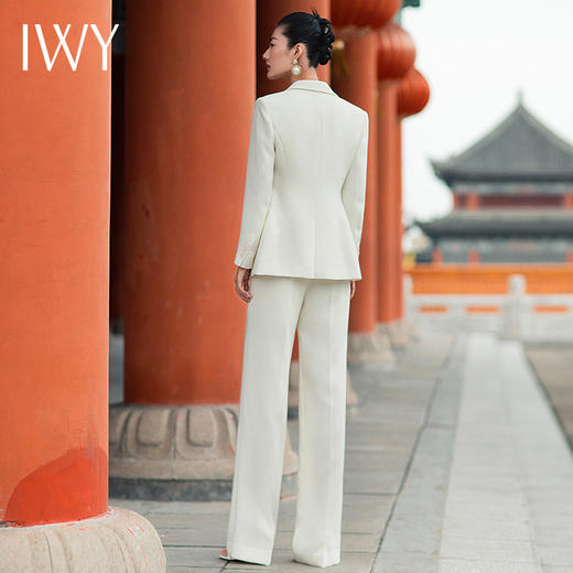 IWY/国风时尚西装套装白色中式职业装微宽松戗脖领复古213226C1+P2+C6 商品图3
