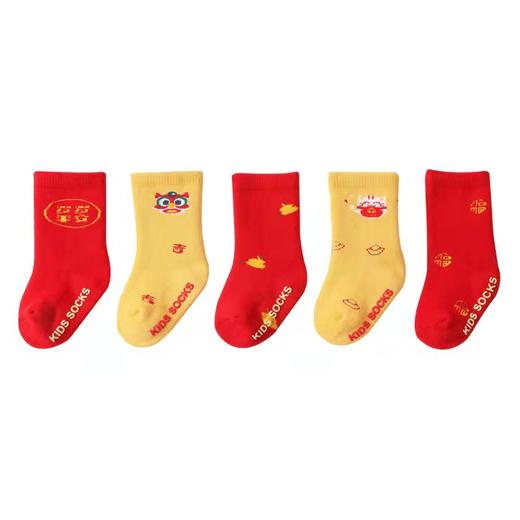 【2双装 新年红袜 寄托满满祝福】新款A类冬季毛圈加绒加厚婴儿袜子本命年新年大红袜宝宝袜儿童袜子 商品图4