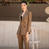 IWY/咖色西装套装女双排扣西服外套OL干练职场女装艺考主持人正装	CP1339 商品缩略图3