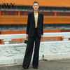 IWY/时尚西装套装黑色复古职业装商务垂感经典国风盘扣213232C1+P2 商品缩略图2