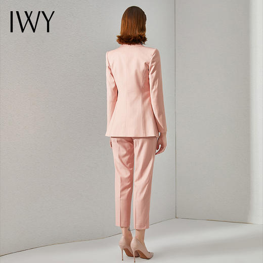 IWY/干练气质套装粉色条纹职业装西装外套工装主持人艺考服装正装	C1388+P1252 商品图3